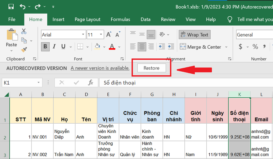 C ch l y l i file excel ch a l u nhanh ch ng v 100 th nh c ng